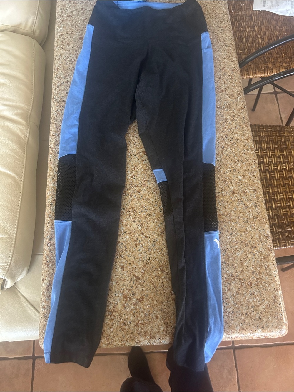 Victoria’s Secret Pink Black and Blue Performance Leggings